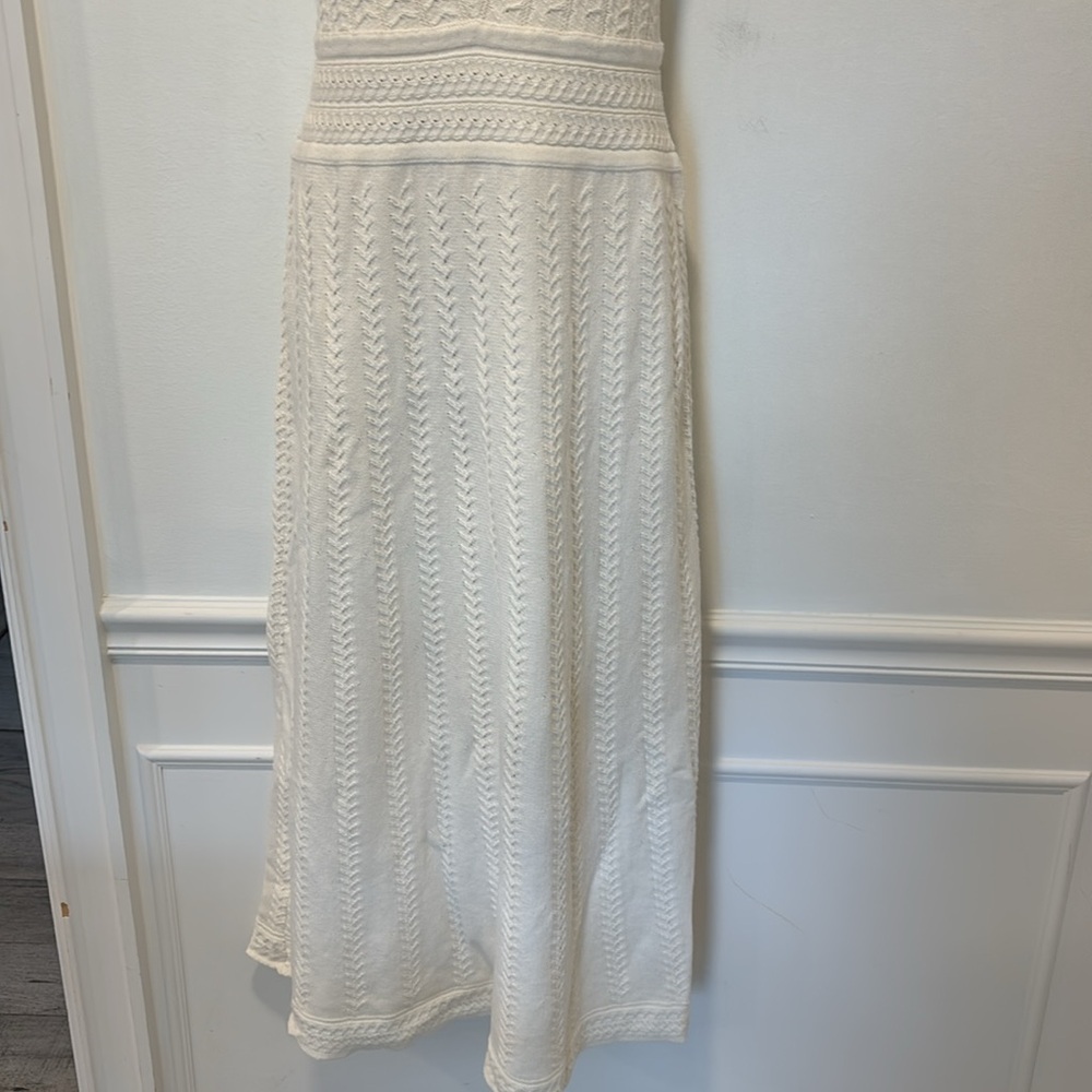 Haute Hippie Style Cream Knit/Crochet Tank Dress Size Large EUC - Picture 4 of 9